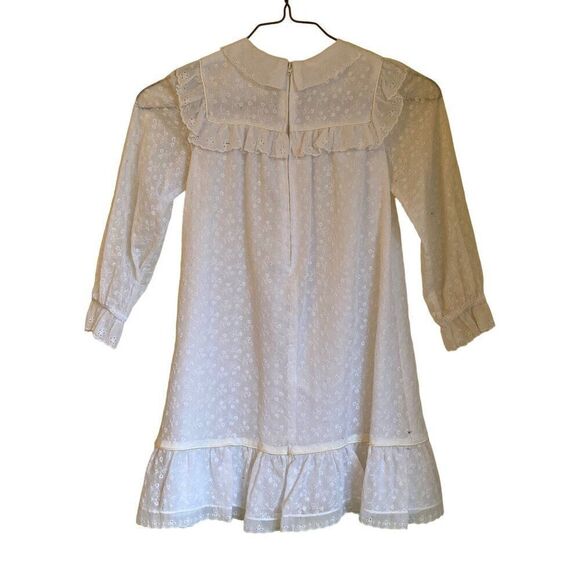 VTG Nicole Dorissa Int Country Girls Dress Boho Embroidered Ruffled White 7 - Picture 2 of 5